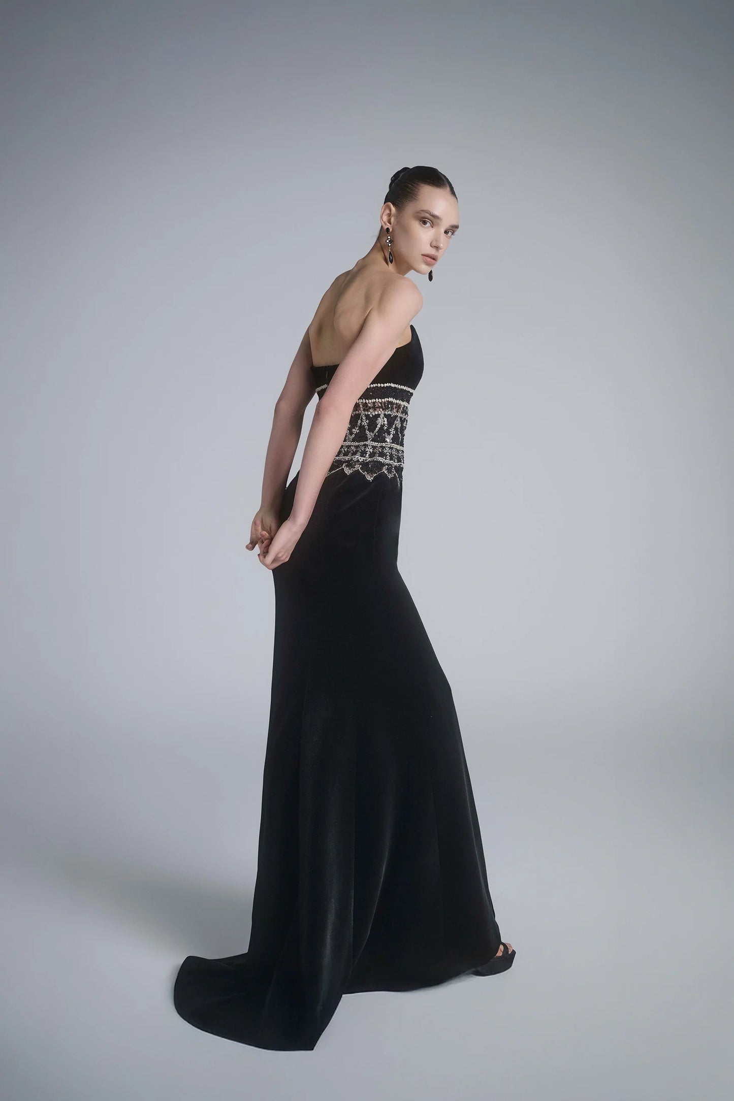Strapless Embroidered Dress