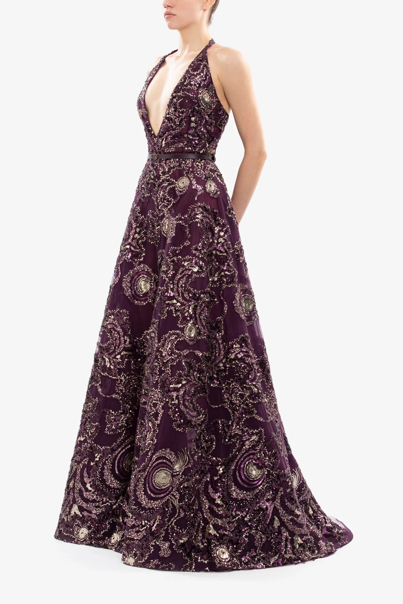 Sleeveless Embroidered Long Dress