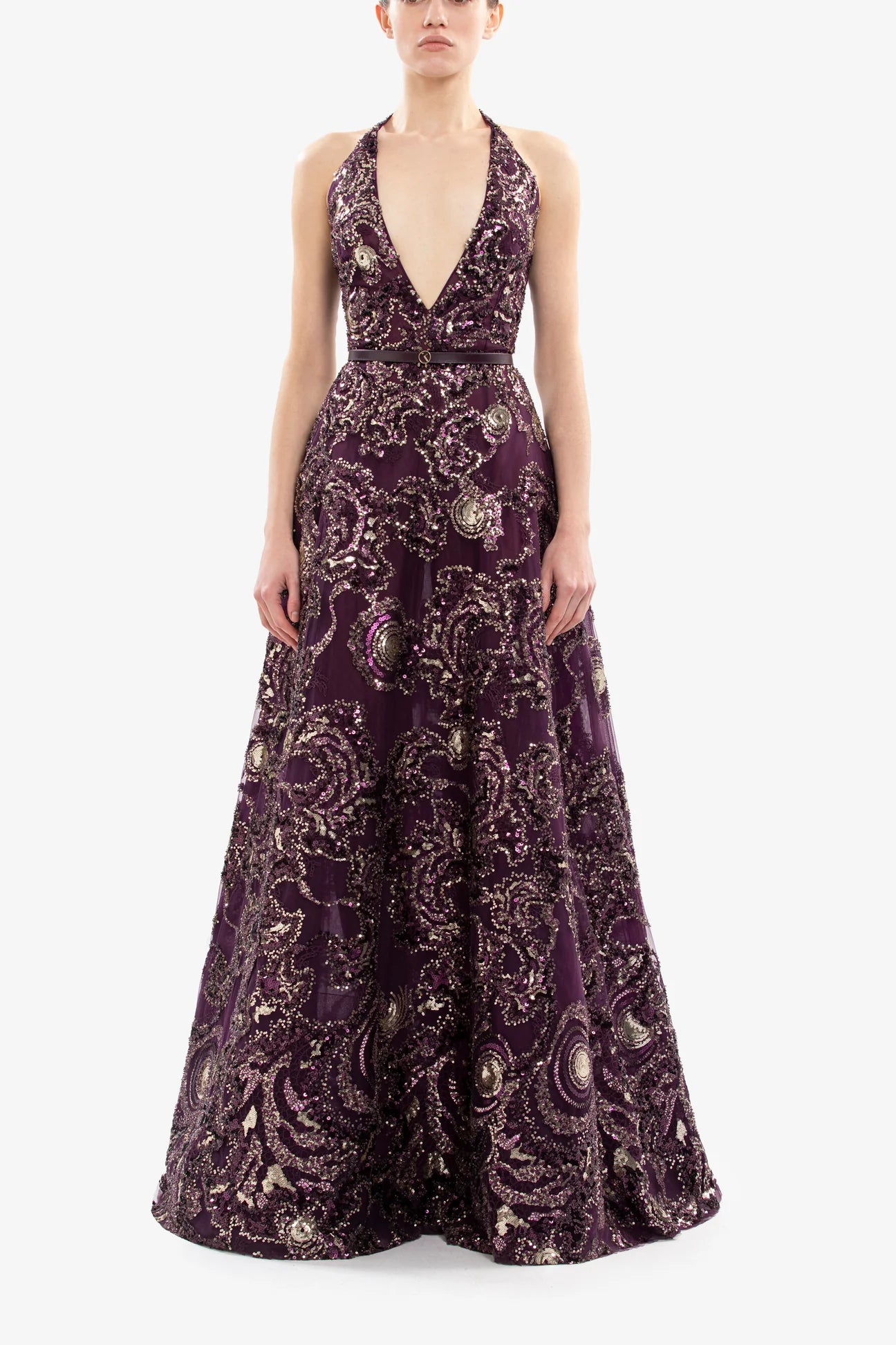 Sleeveless Embroidered Long Dress