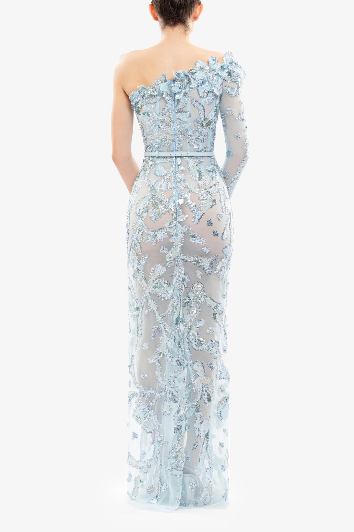 One-Shoulder Embroidered Dress