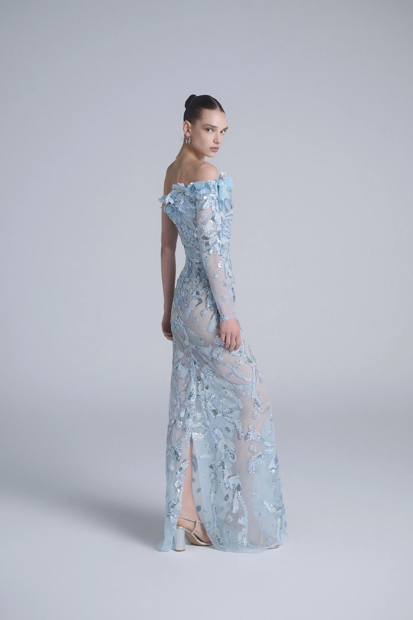 One-Shoulder Embroidered Dress