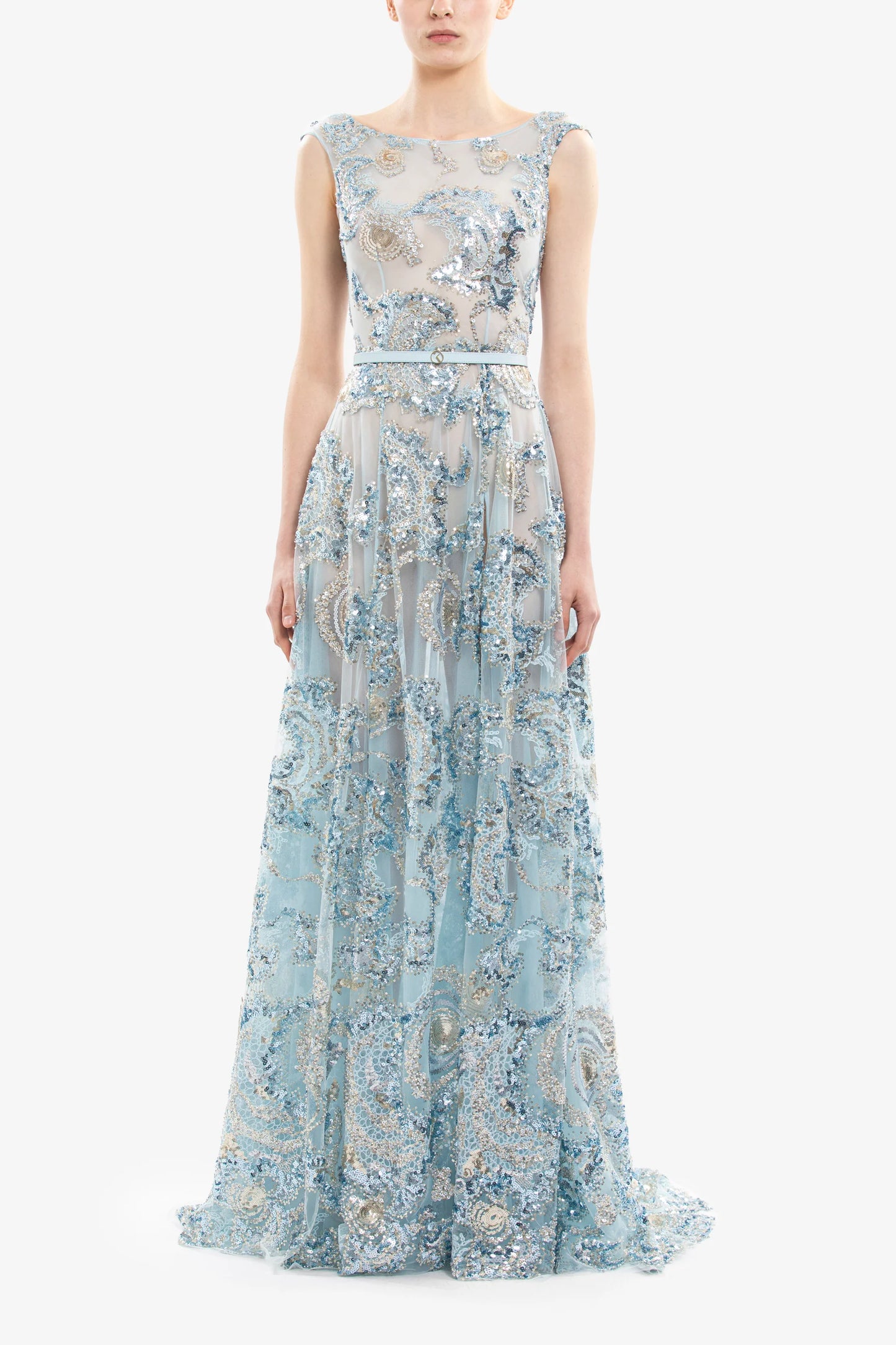 Sleeveless Embroidered Long Dress