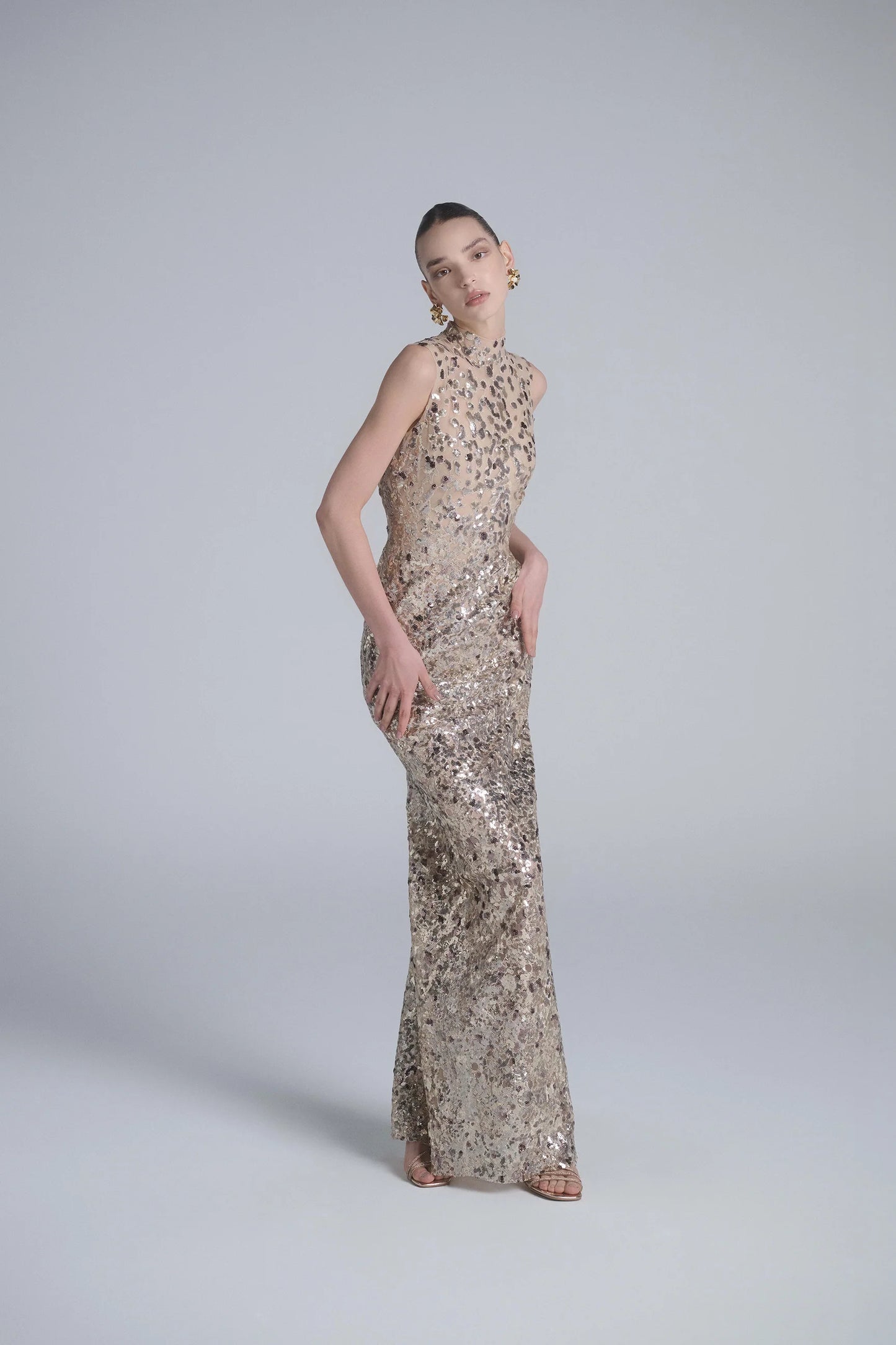 Sleeveless Sequin Long Dress