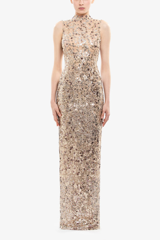 Sleeveless Sequin Long Dress