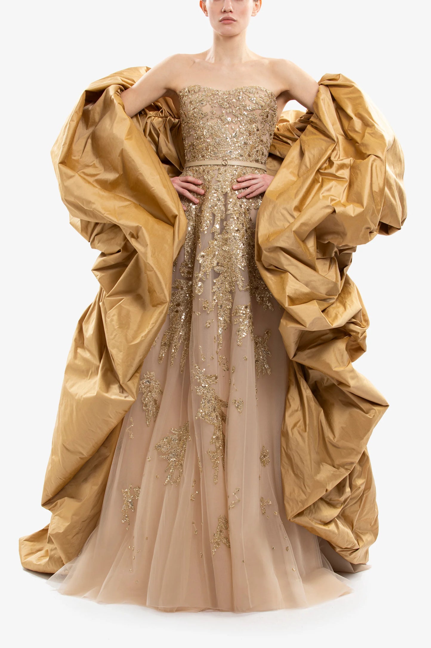 Strapless Embroidered Dress