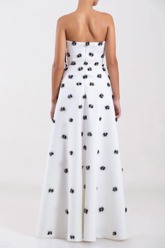 Strapless Scuba Gown with Bows