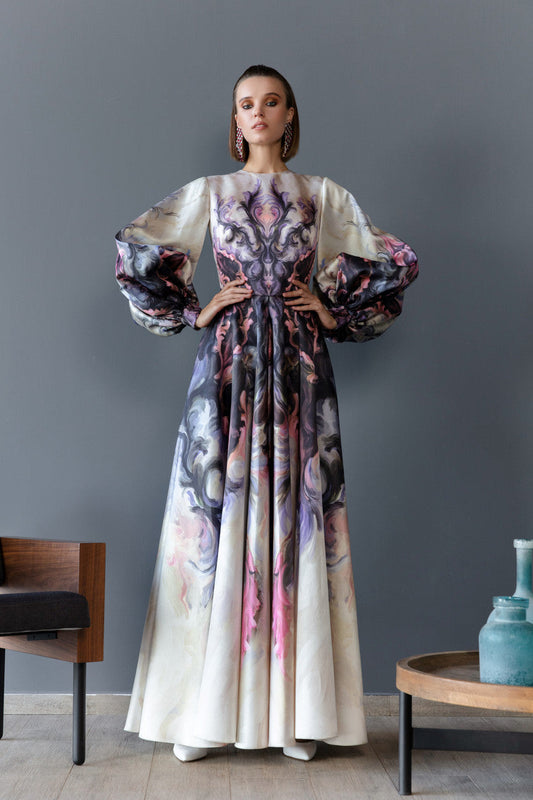 Mikado Print Gown