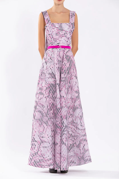 Túnica de lino con estampado de rayas