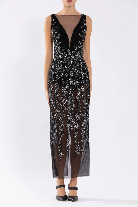 Tulle Dress with Sequin Beading