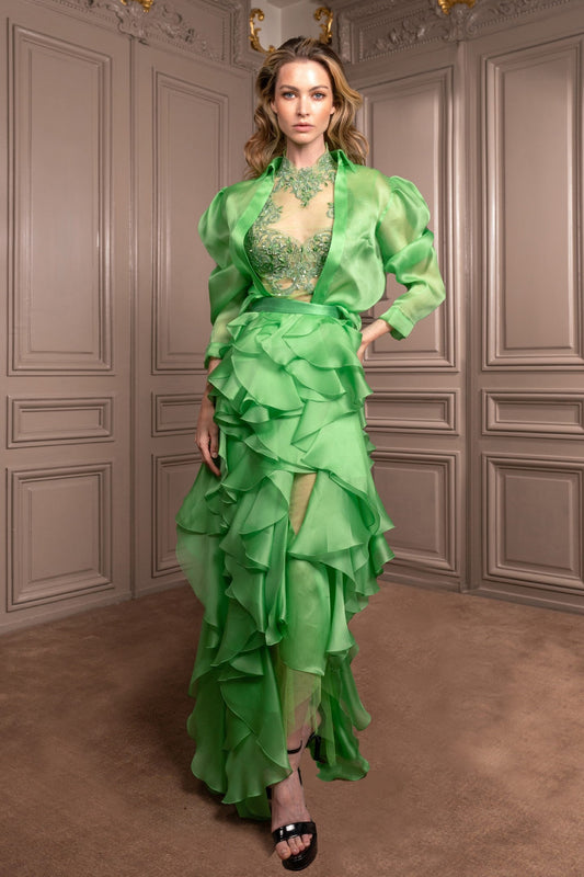 Two-Piece Cascading Gown