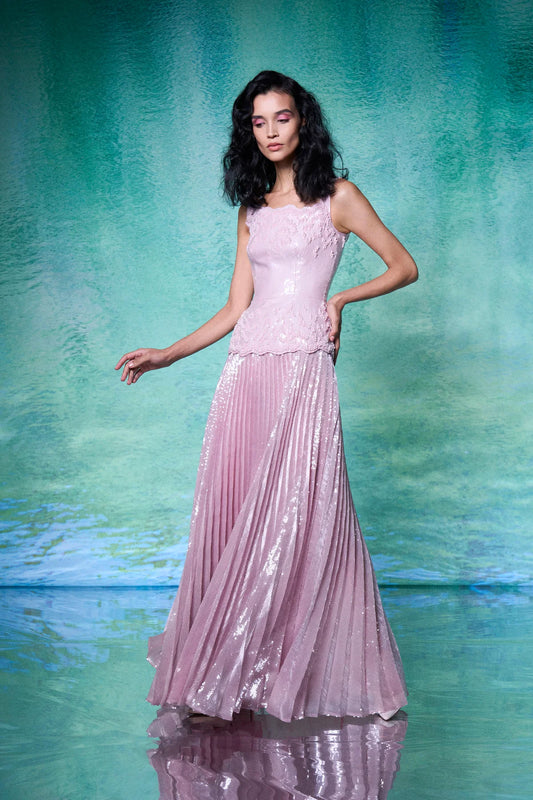 Sleeveless Sequin Gown