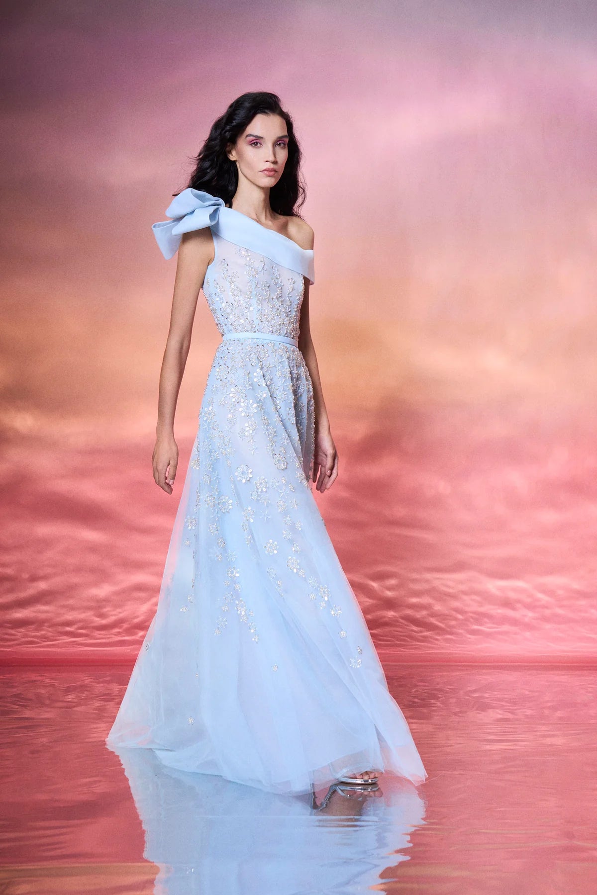 Off-Shoulder Embroidered Gown