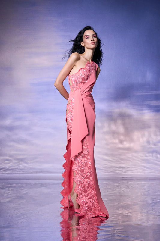 One-Shoulder Lace Dress