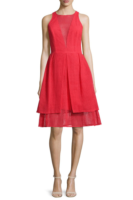 Sleeveless Eyelet Sheath Dress