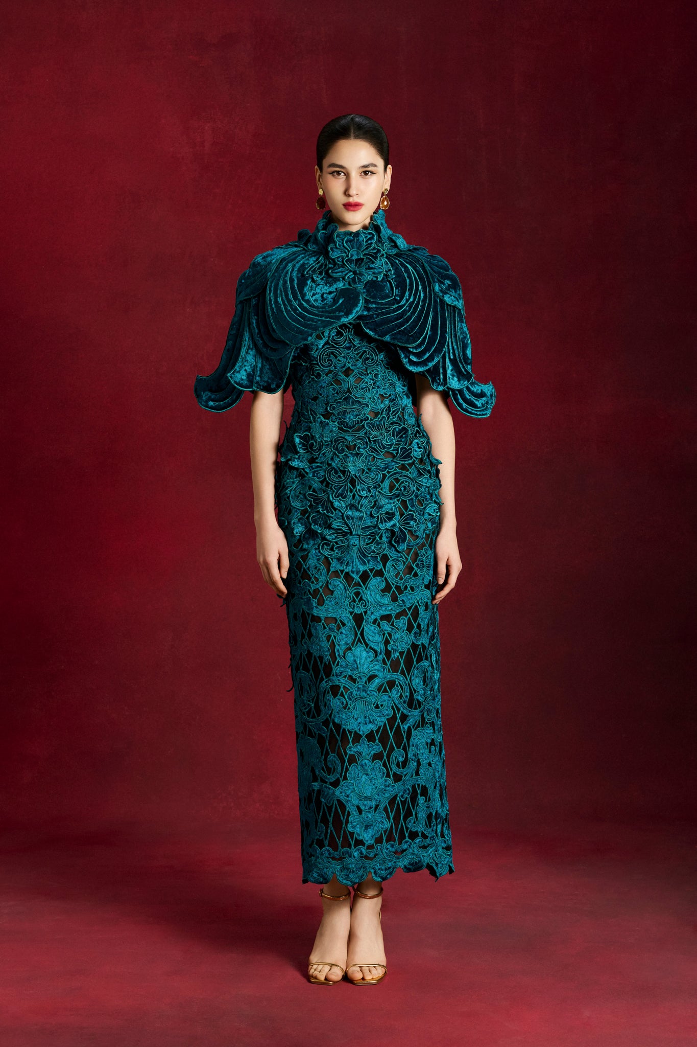 Peony Jade Midi Dress