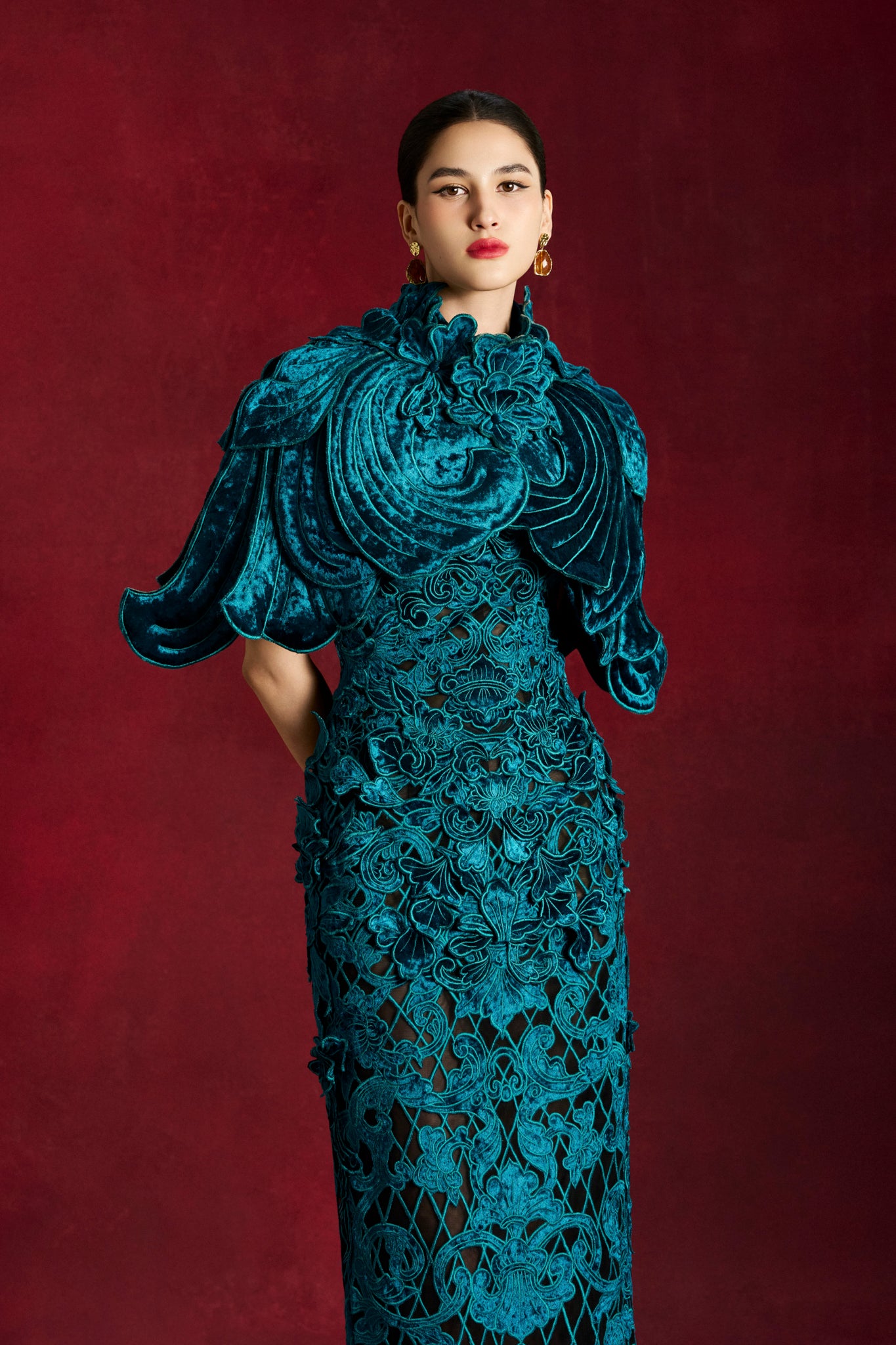 Peony Jade Midi Dress