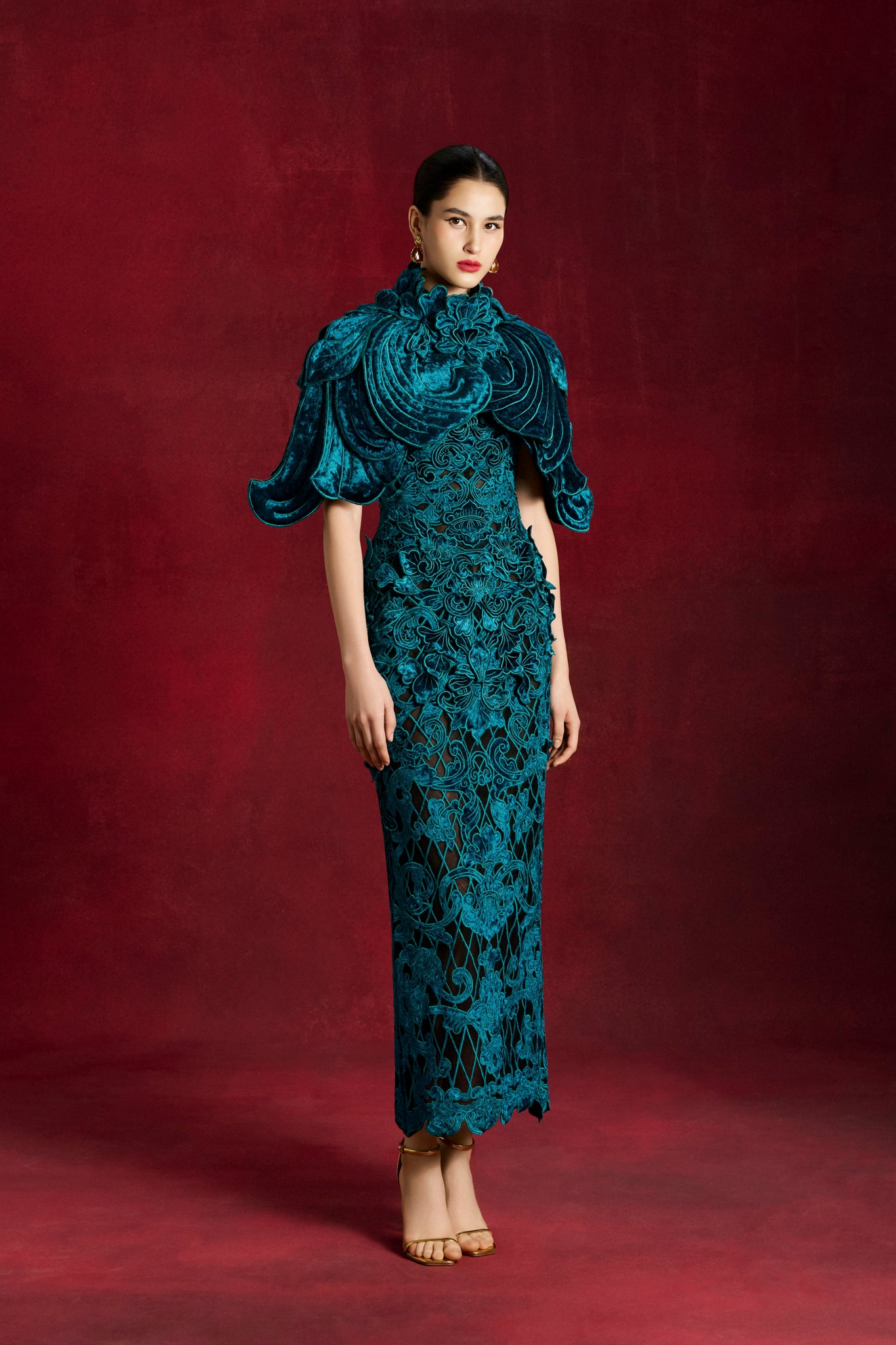 Peony Jade Midi Dress