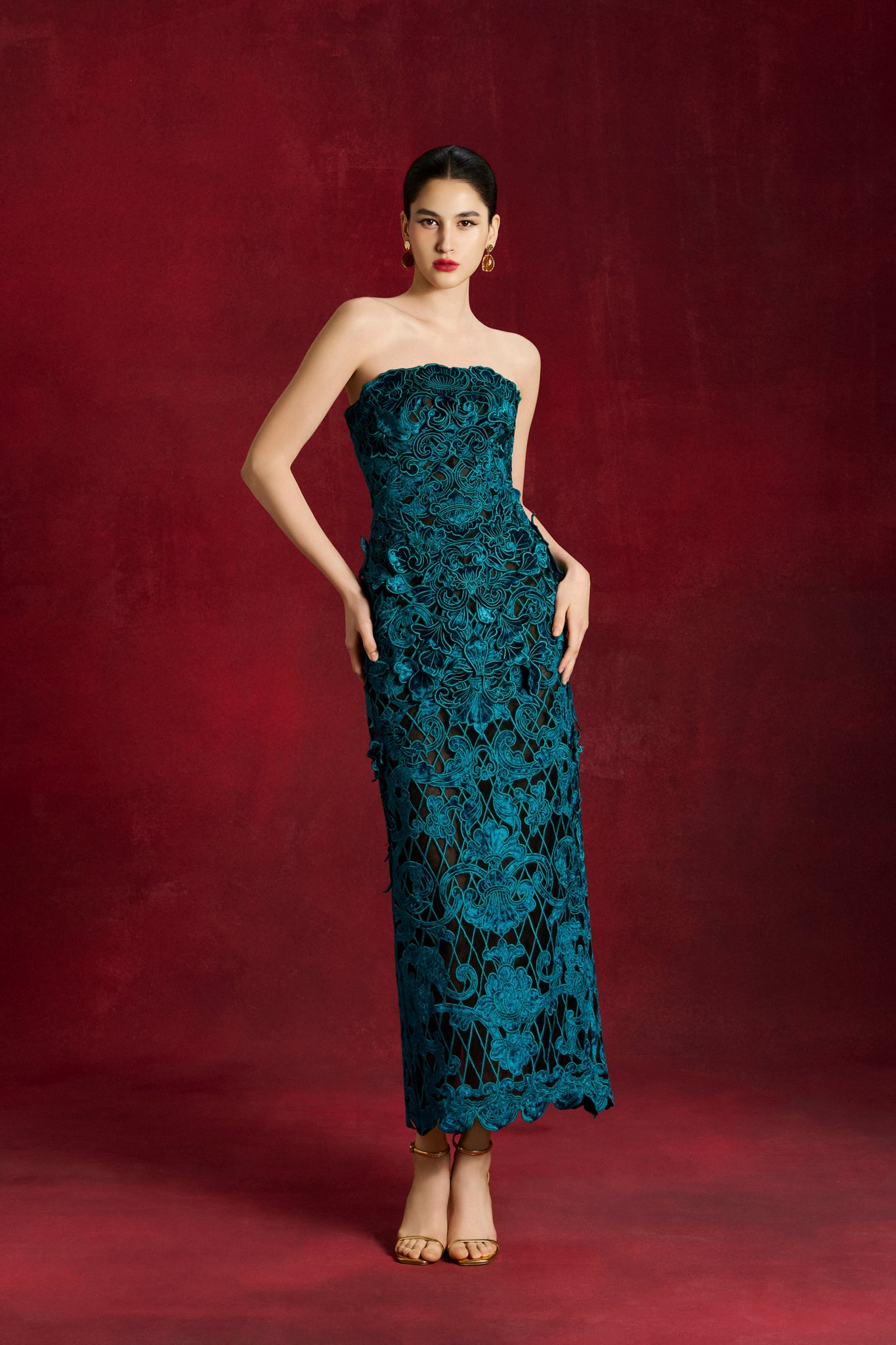Peony Jade Midi Dress