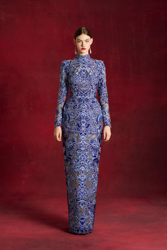 Laser-Cut Peony Gown