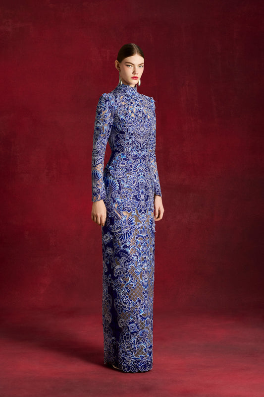 Laser-Cut Peony Gown
