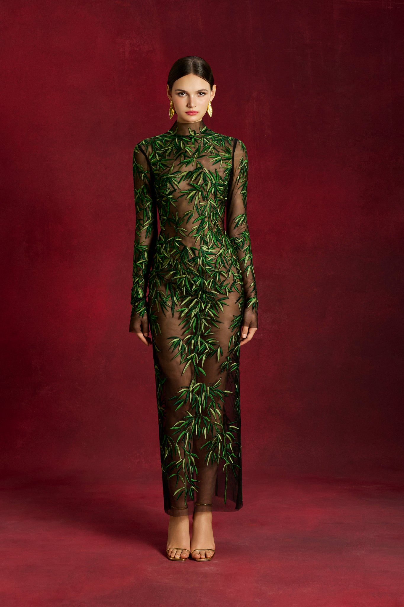 Bamboo Leaf Midi Dress