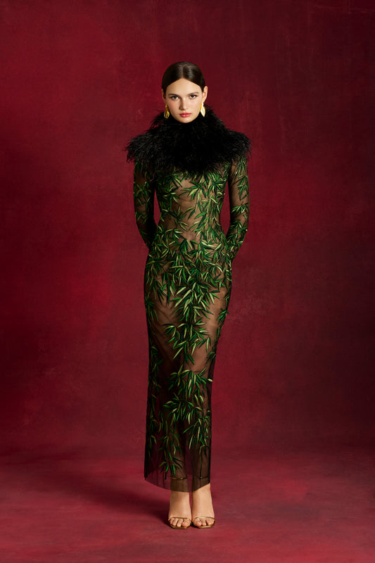 Bamboo Leaf Midi Dress