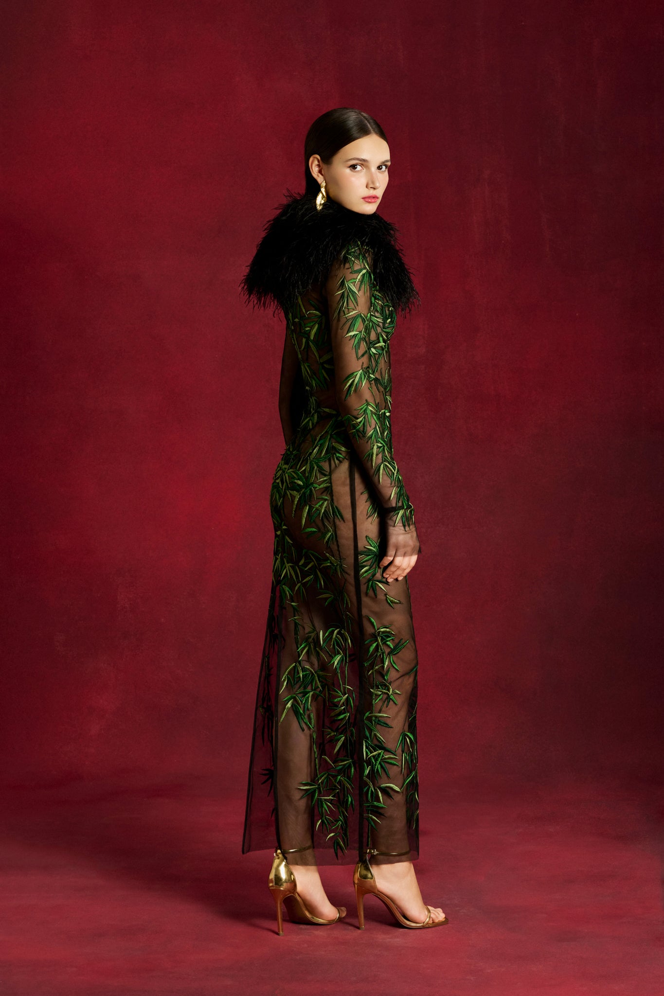 Bamboo Leaf Midi Dress