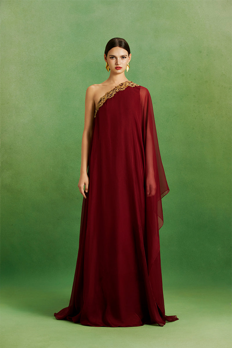 Burgundy Flow Gown