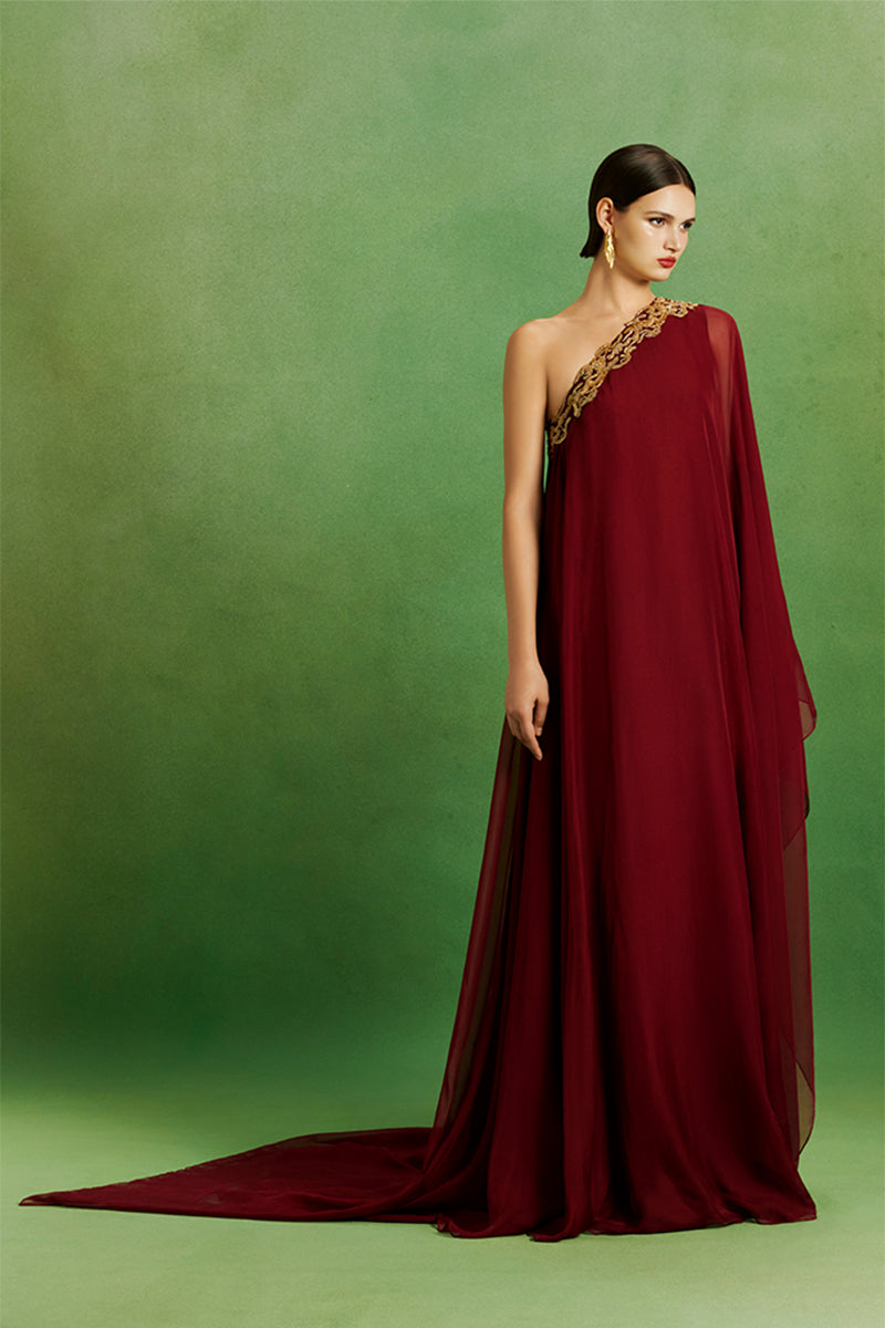 Burgundy Flow Gown