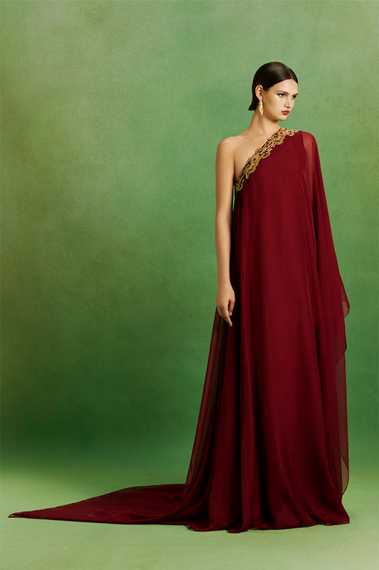 Burgundy Flow Gown