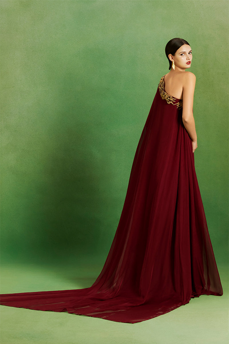 Burgundy Flow Gown