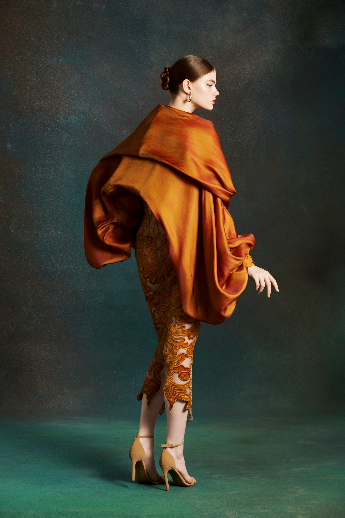 Bronze Bloom Midi Dress