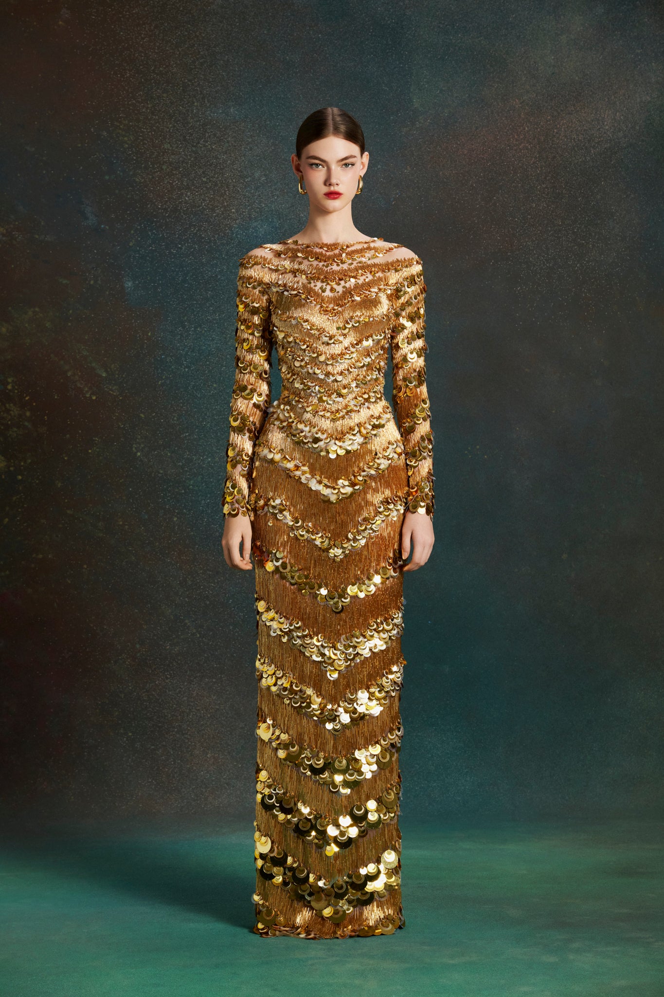 Golden Tiered Gown