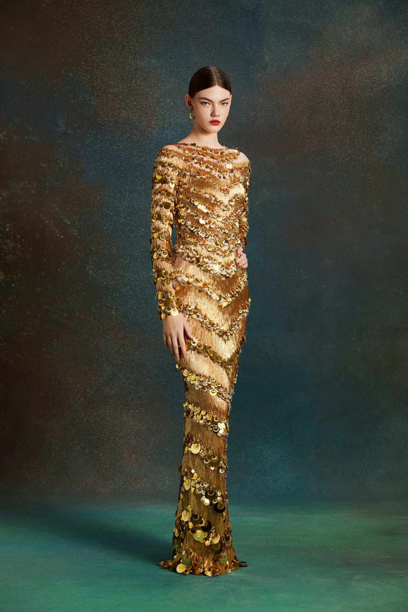 Golden Tiered Gown