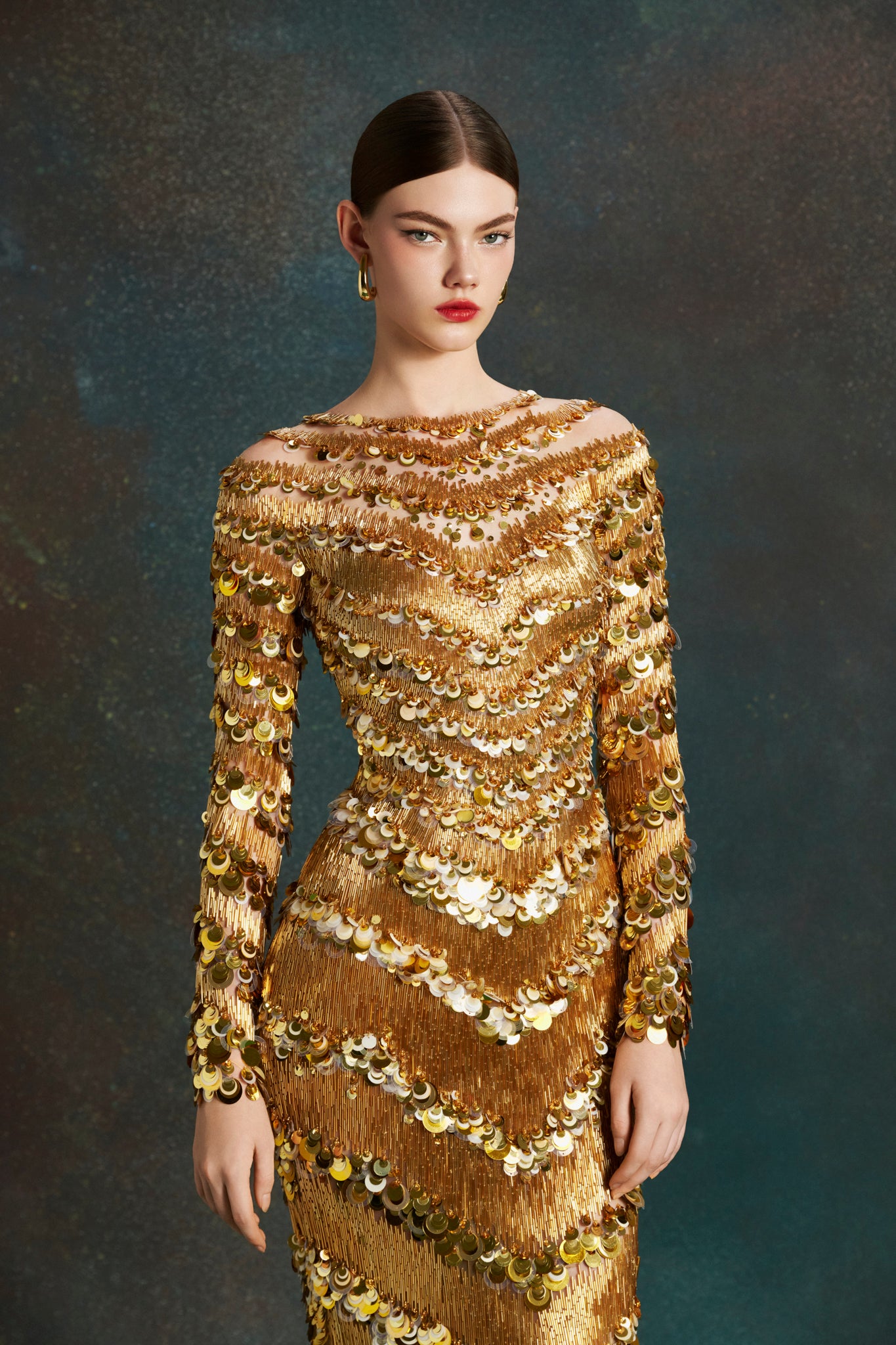 Golden Tiered Gown