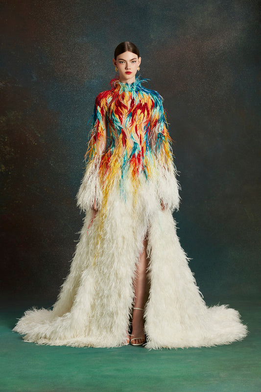 Painted Plume Gown