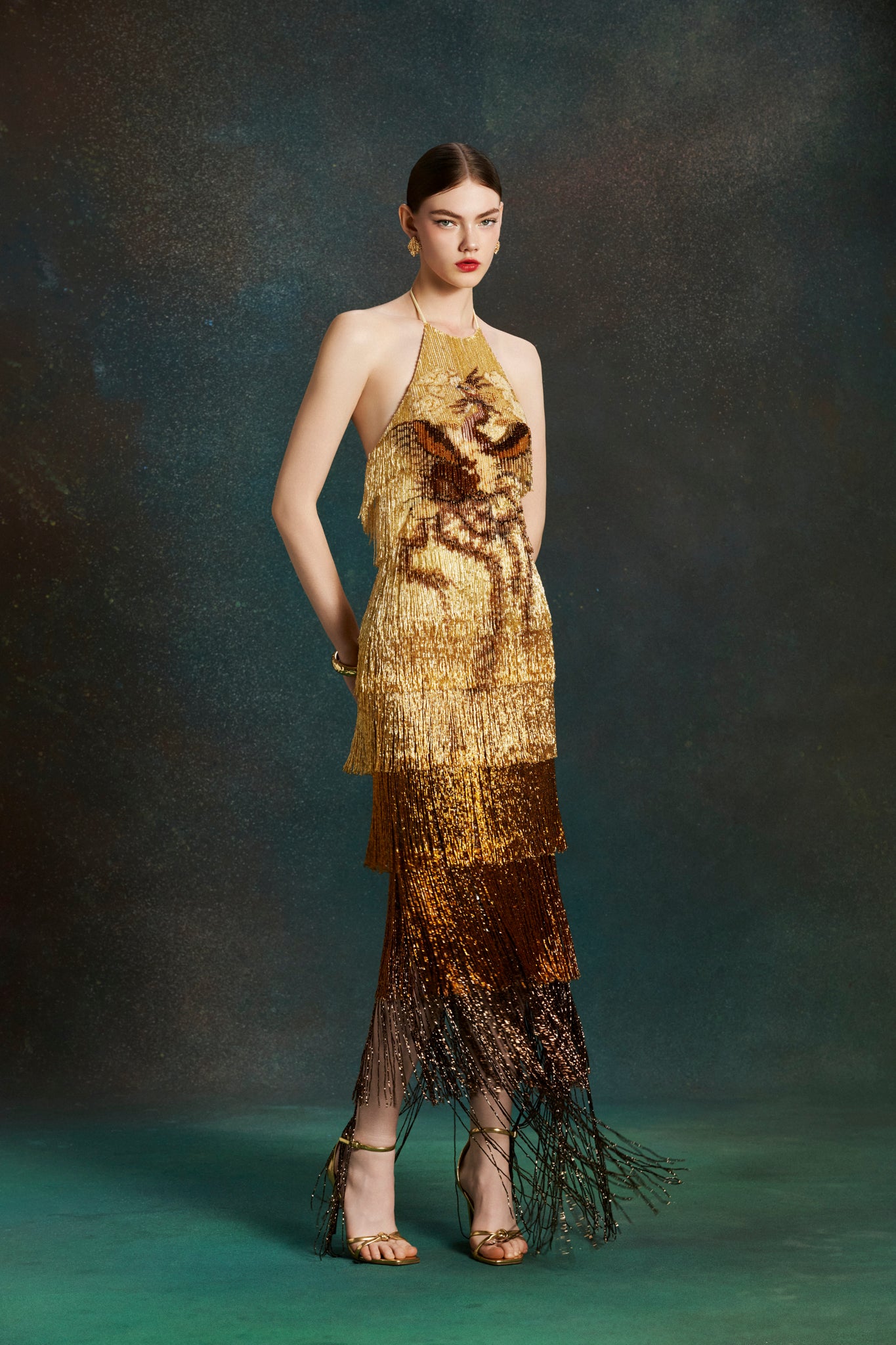 Rhythmic Gold Gown
