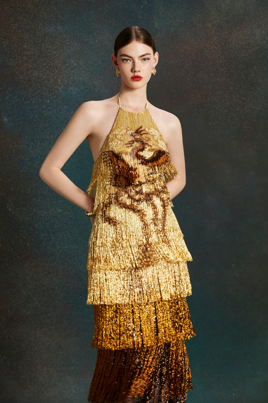 Rhythmic Gold Gown