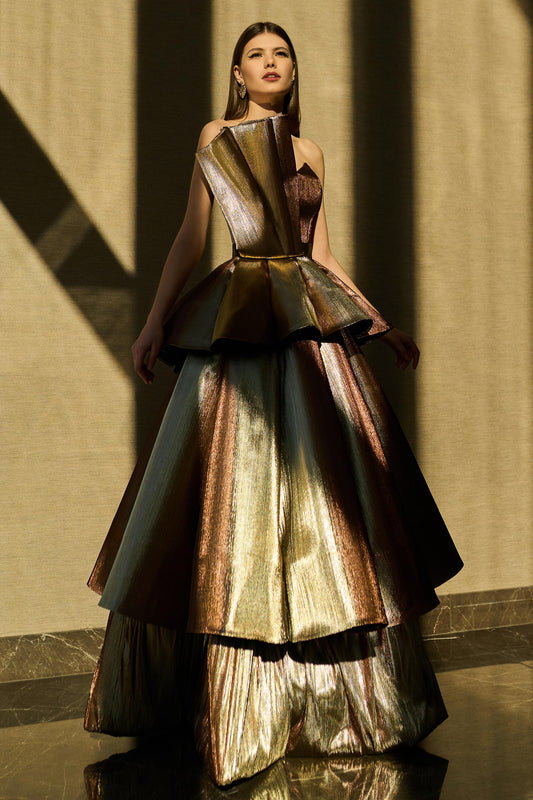 Metallic Jacquard Ball Gown