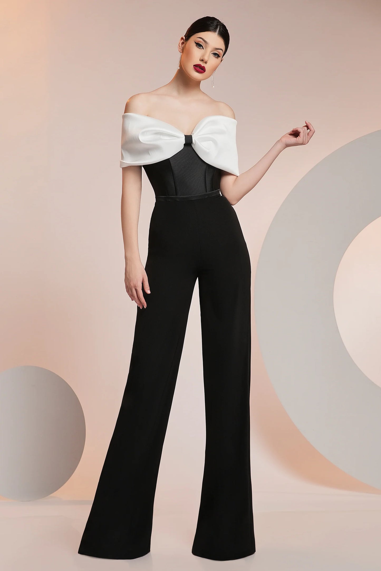 Stretch-Crepe and Italian Elastic Taffeta Jumpsuit
