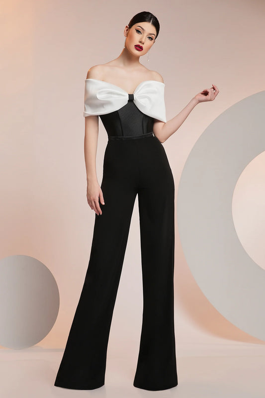Stretch-Crepe and Italian Elastic Taffeta Jumpsuit