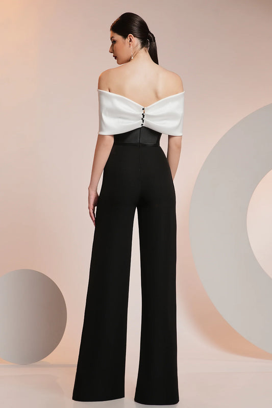 Stretch-Crepe and Italian Elastic Taffeta Jumpsuit
