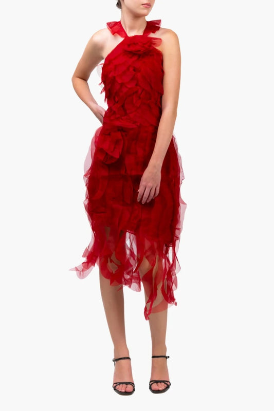 Vestido de organza mate