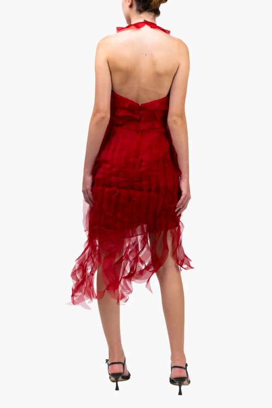 Vestido de organza mate