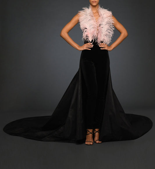 Black Jumpsuit with Train
