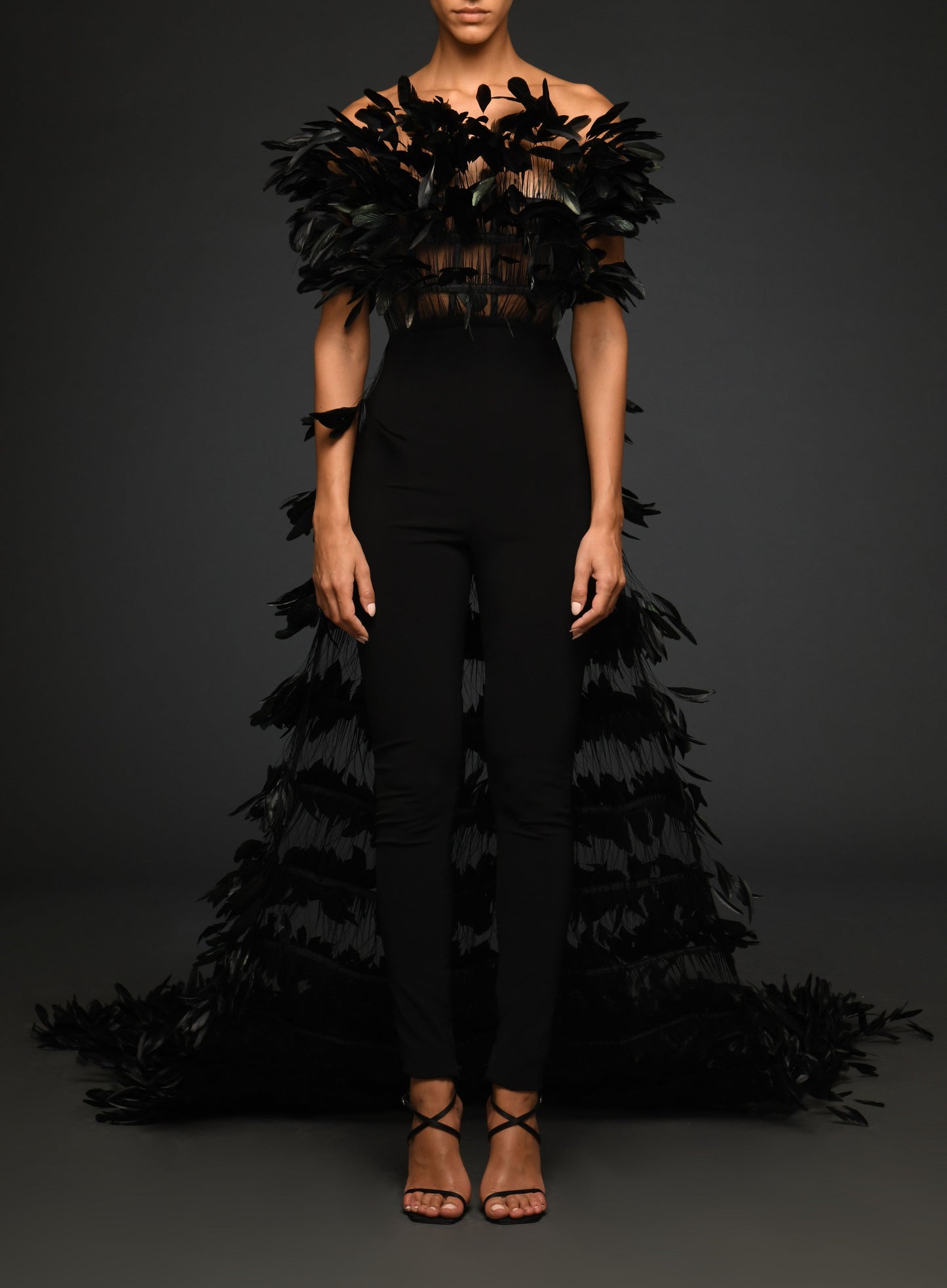 Black Jumpsuit with Overskirt