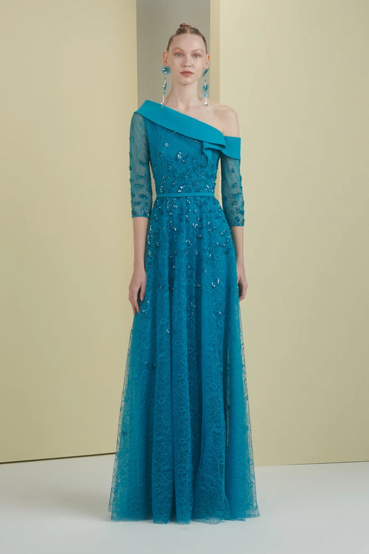 Off-Shoulder Lace Gown