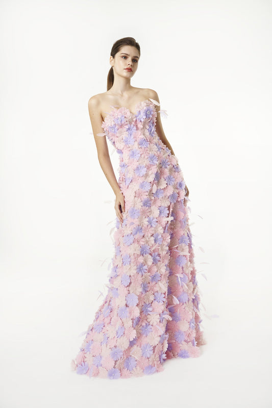 Applique Feather Gown