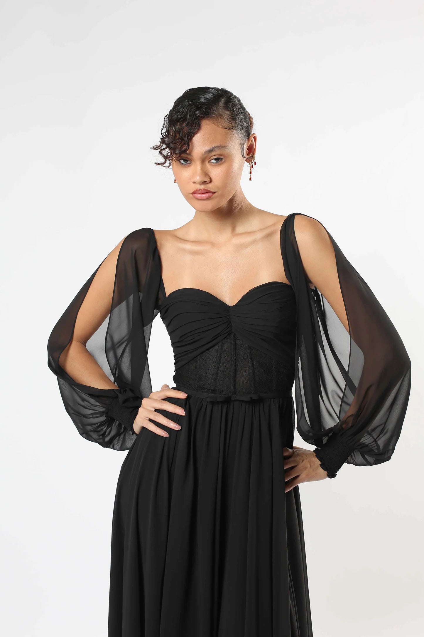 Cold-Shoulder Gown