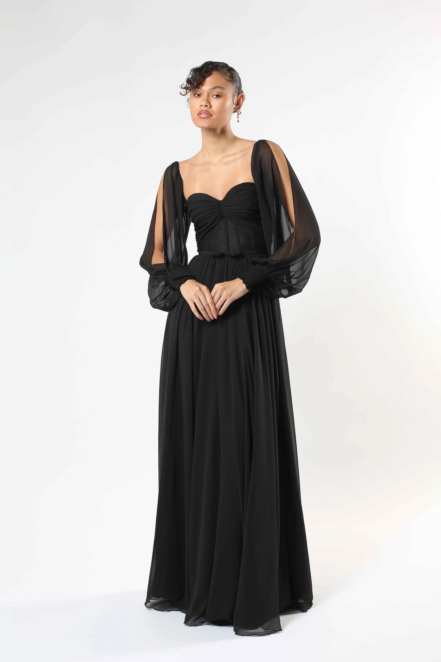 Cold-Shoulder Gown